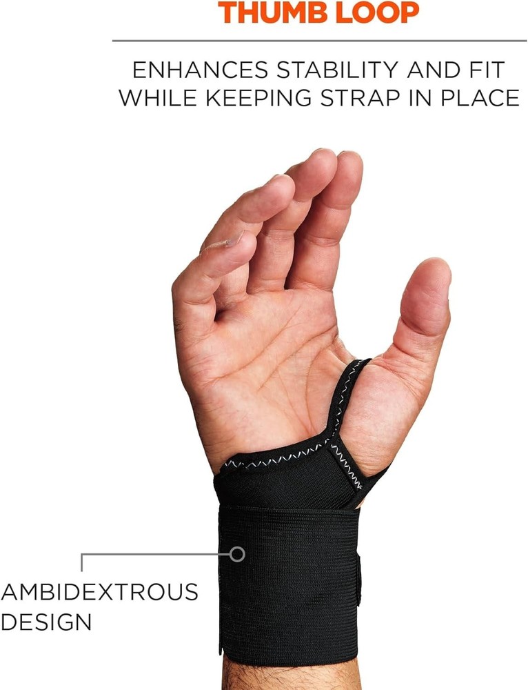 Wrist Wrap with Thumb Loop by ProFlex 420 - Adjustable Compression Support