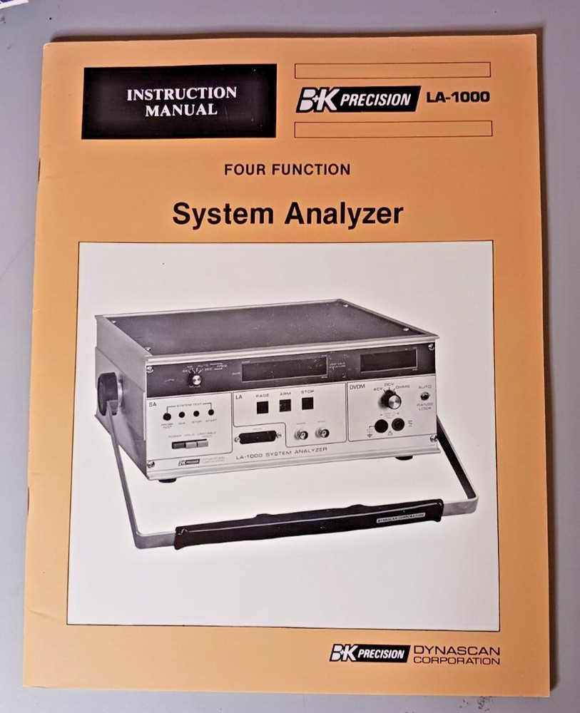 Original B&K LA-1000 System Analyzer Instruction Manual