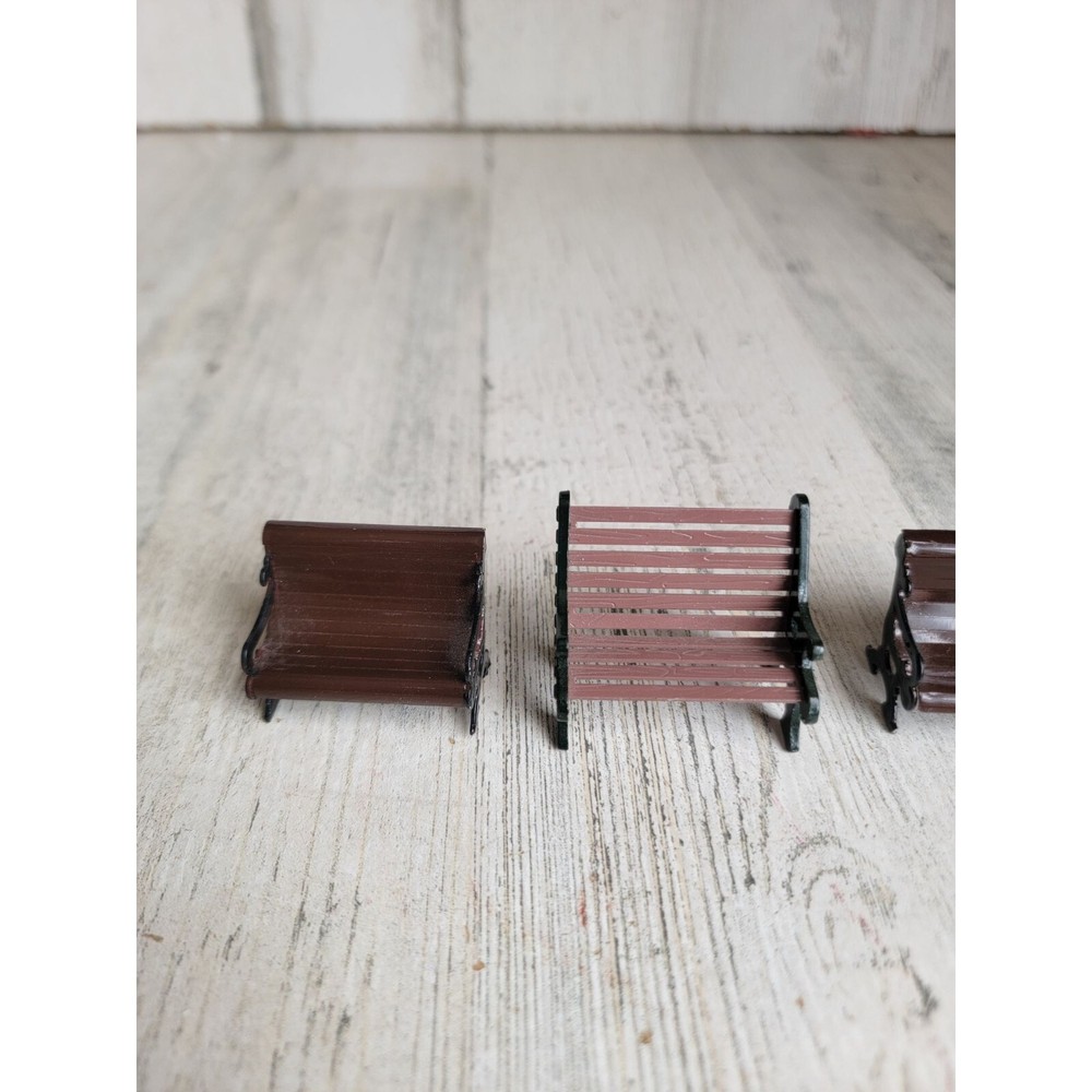 Lemax brown Park Bench village accessory xmas set