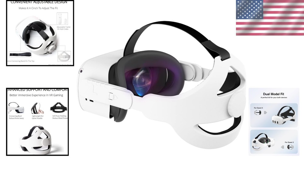 Ergonomic Head Strap Compatible with Quest 2 - Ideal for Extended VR Sessions
