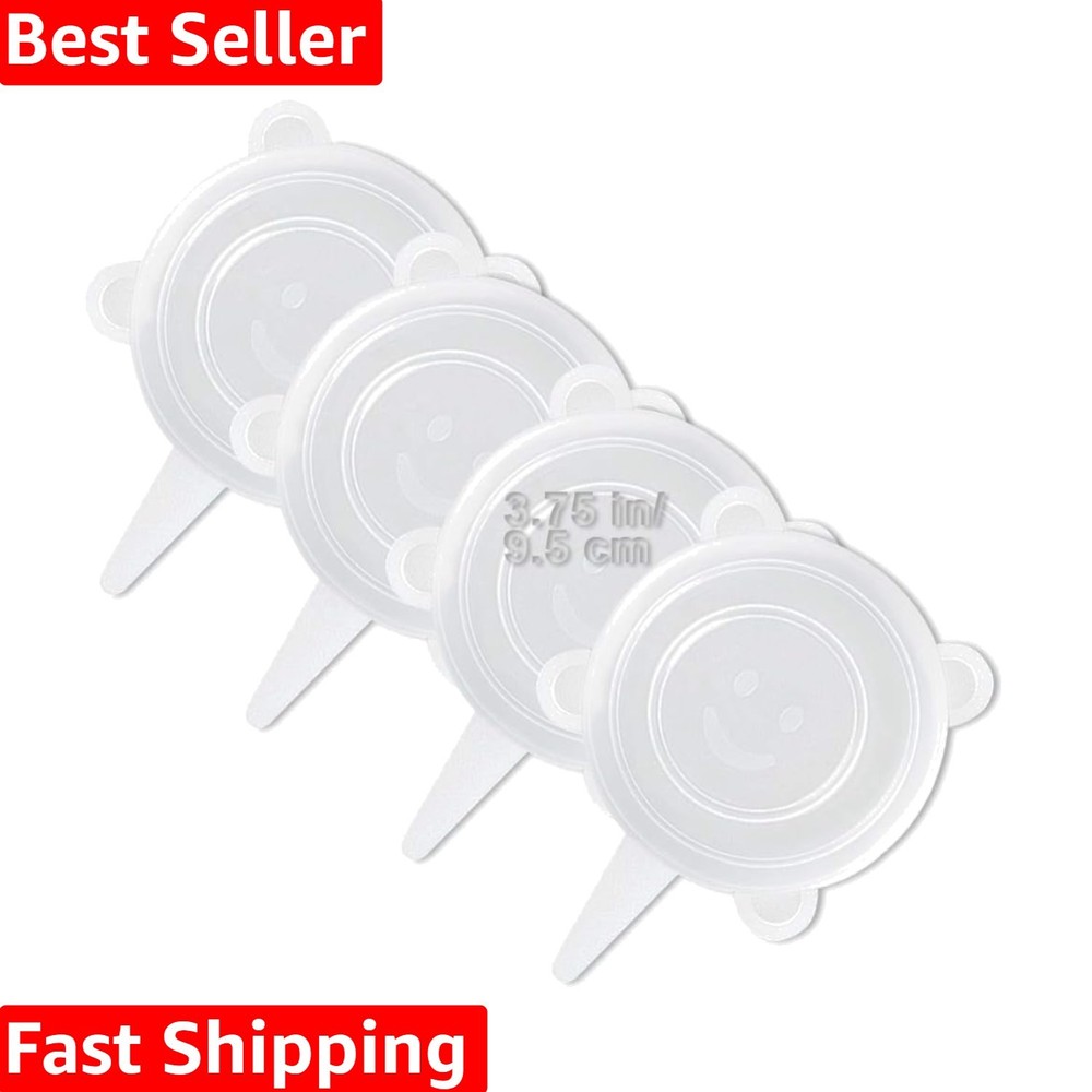 4 Pack Same Size Silicone Stretch Lids, Thicker Reusable Sturdy Silicone Cont...