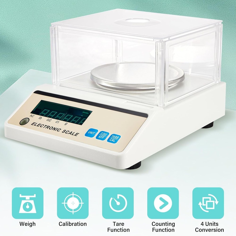 0.01g Lab Scale 3000g Scientific Digital Analytical Balance Internal Windshield