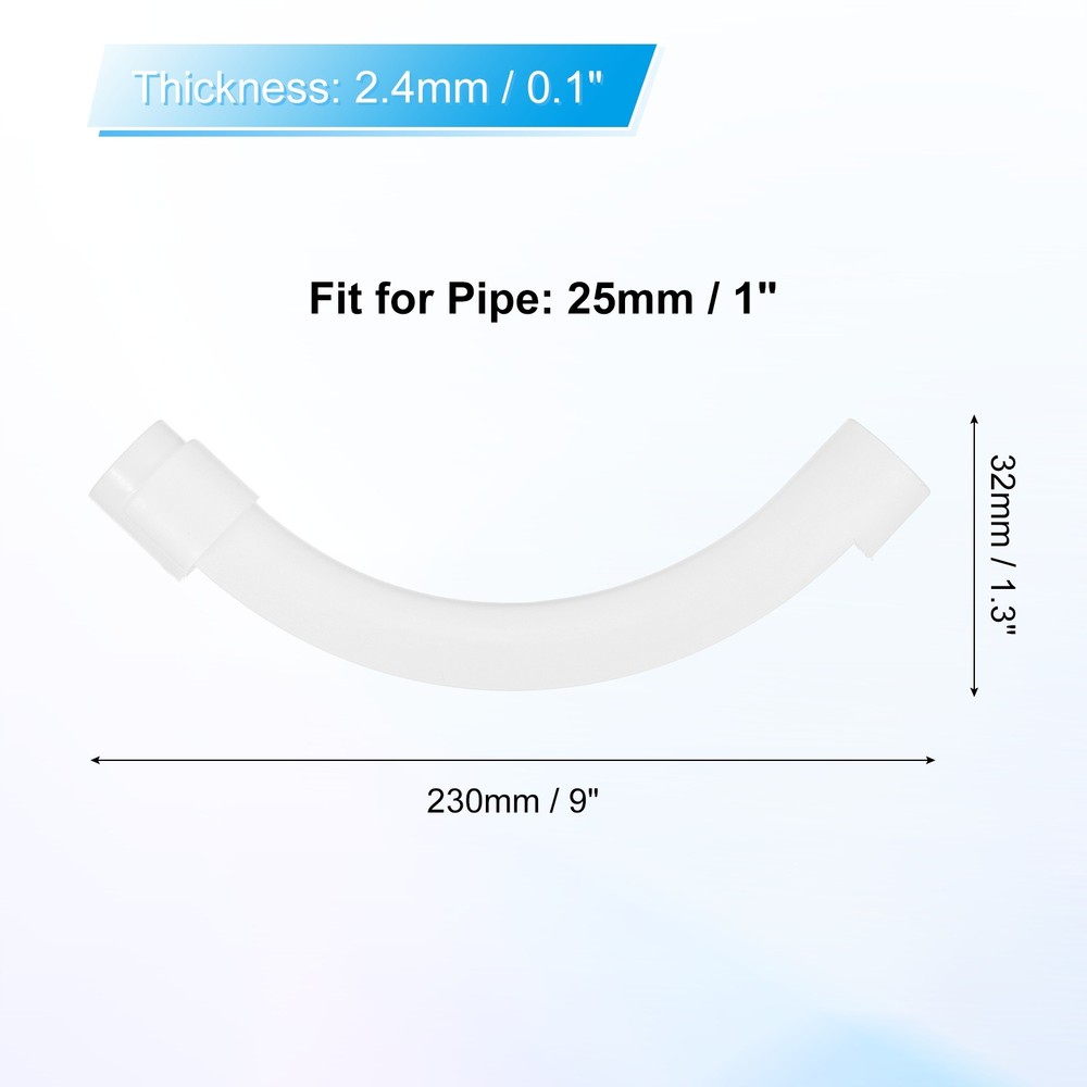 25mm PEX Tube Bend Support, 2Pcs PP Plastic Elbow Bend Support, White