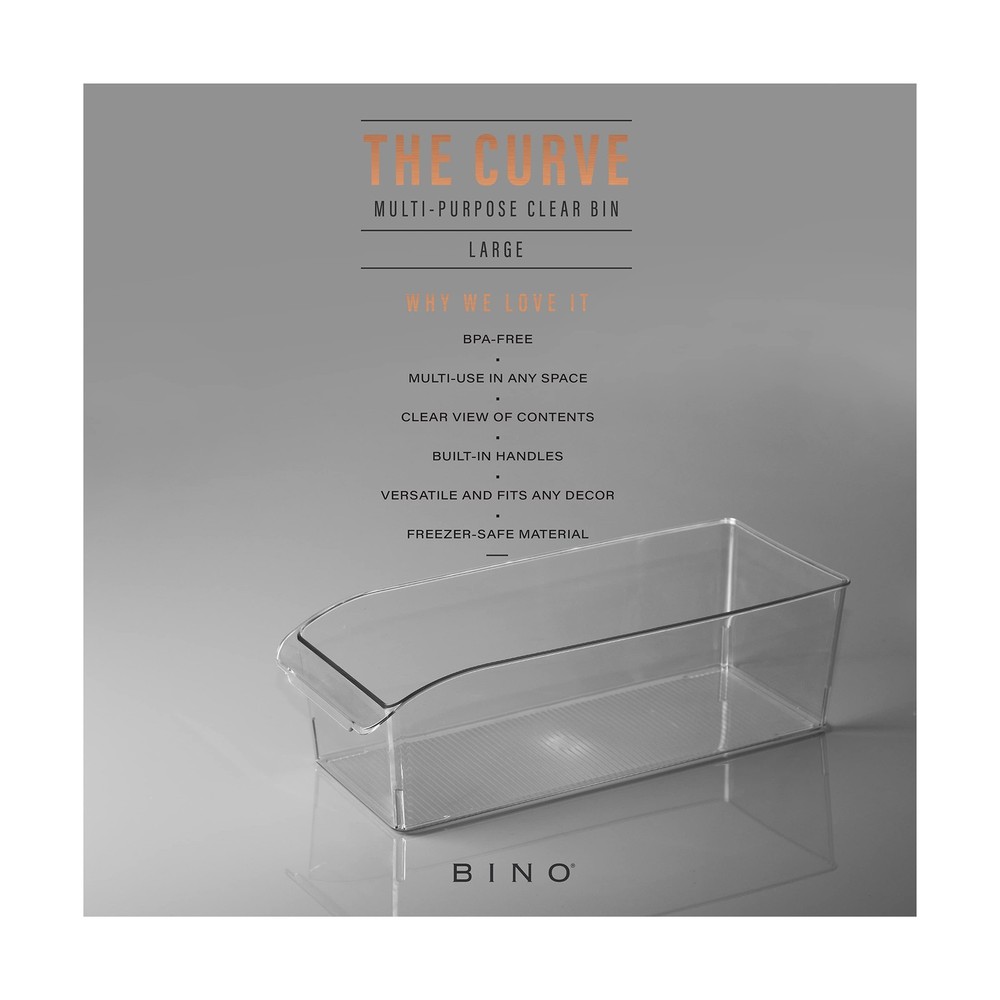 BINO | Plastic Storage Bins, Large | THE CURVE COLLECTION | Multi-Use Fridge ...