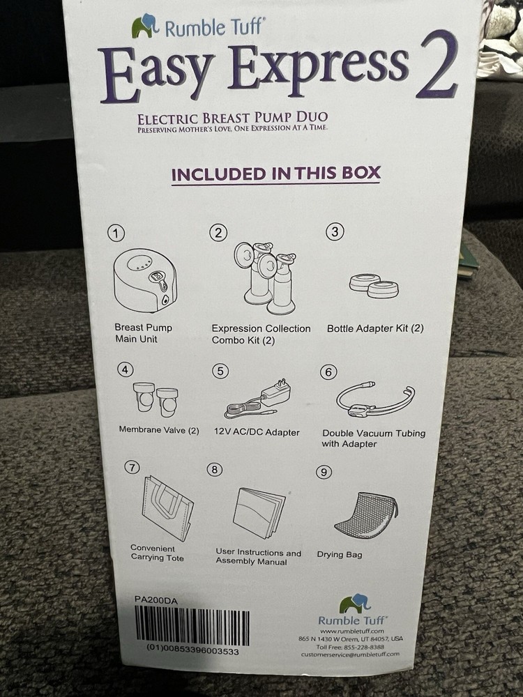 Rumble Tuff Easy Express 2 Electric Breast Pump Duo Open Box, Never Used