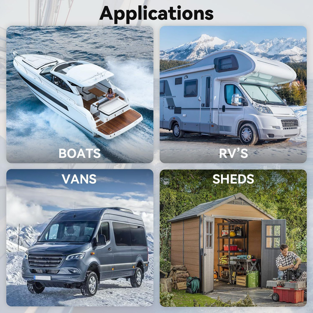 Boat Engine Compartment Heater Built-in Thermostat, 650W Medium, White