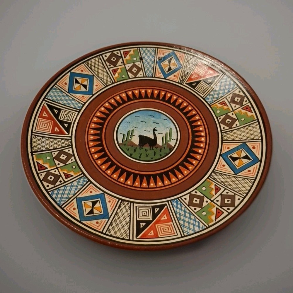 Hand Painted Peruvian Clay Plate