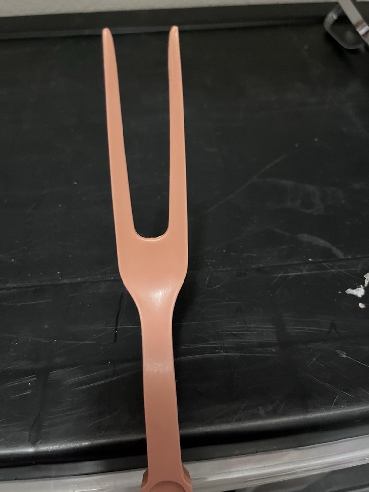 EKCO Pink Plastic Serving Fork Dishwasher Safe Solid Handle Single Piece