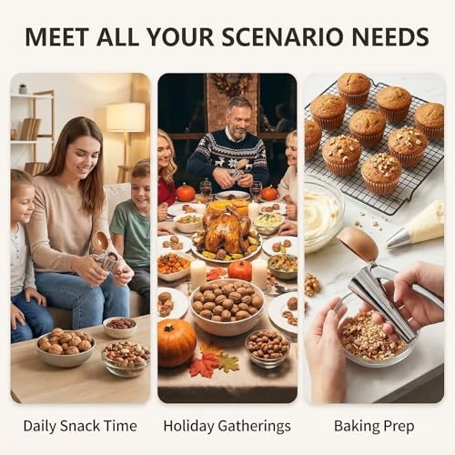 Nut Cracker Heavy Duty Nutcracker Tool with Splash-Proof Lid, Long Lever