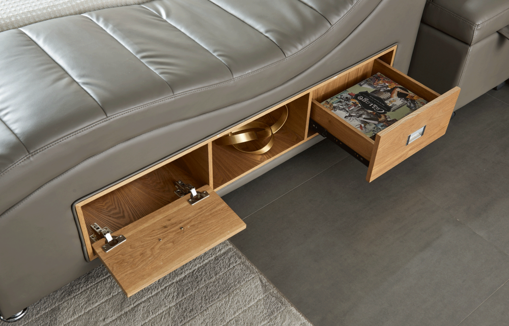 ESF Extravaganza Tesla King Size Bed with Storage with Massage Chaise
