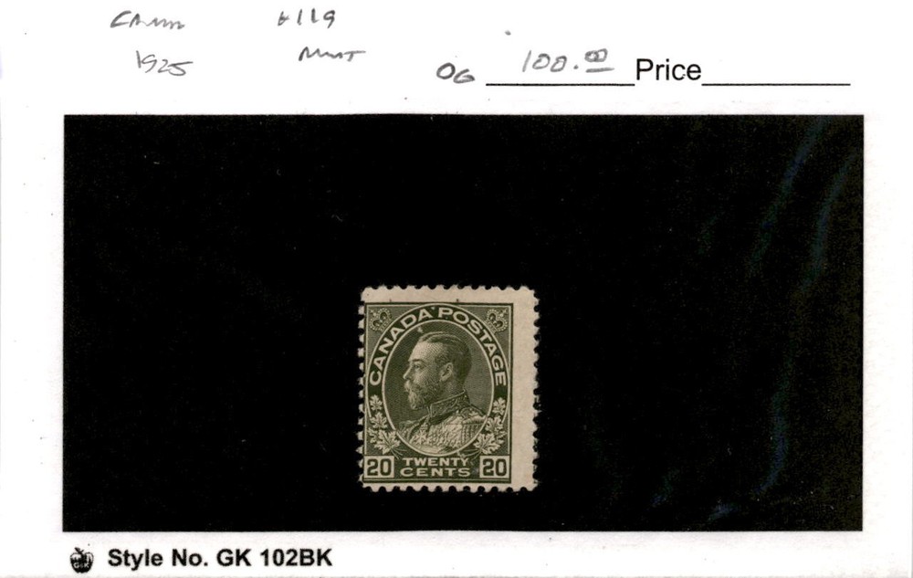 Canada, Postage Stamp, #119 Mint Hinged, 1925 King George (AE)