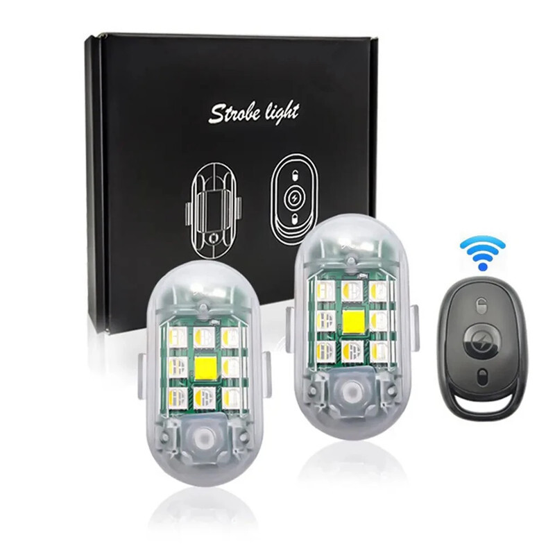 Motorcycle Wireless Remote Control LED Strobe Light Flash Turn Signal Indicator