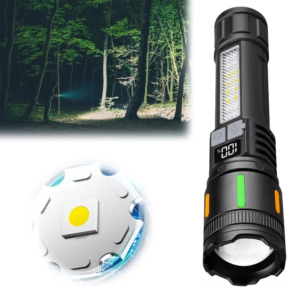 99000000 Lumens Super Bright LED Tactical Flashlight 2 x Rechargeable Work Light