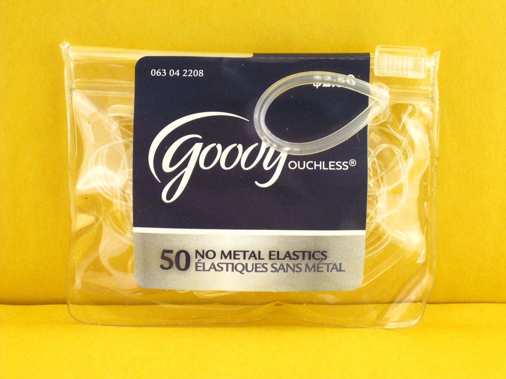 GOODY OUCHLESS CLEAR POLYBAND HAIR ELASTICS  - 50 PCS. (06929)