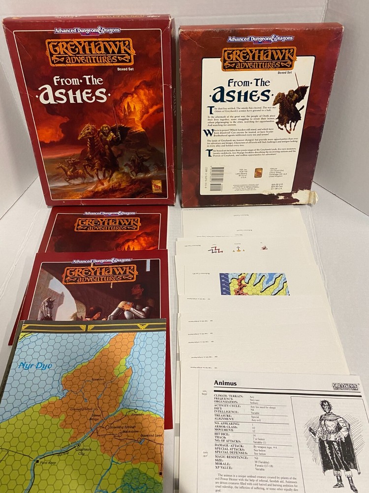 From the Ashes Box Set, Greyhawk, AD&D, TSR 1064, INCOMPLETE, Dungeons & Dragons