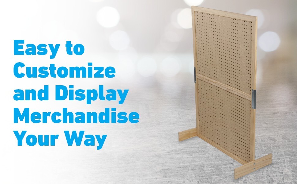 Standing Pegboard Display Craft Panel Organizer Screen 32" Wide x 48" High