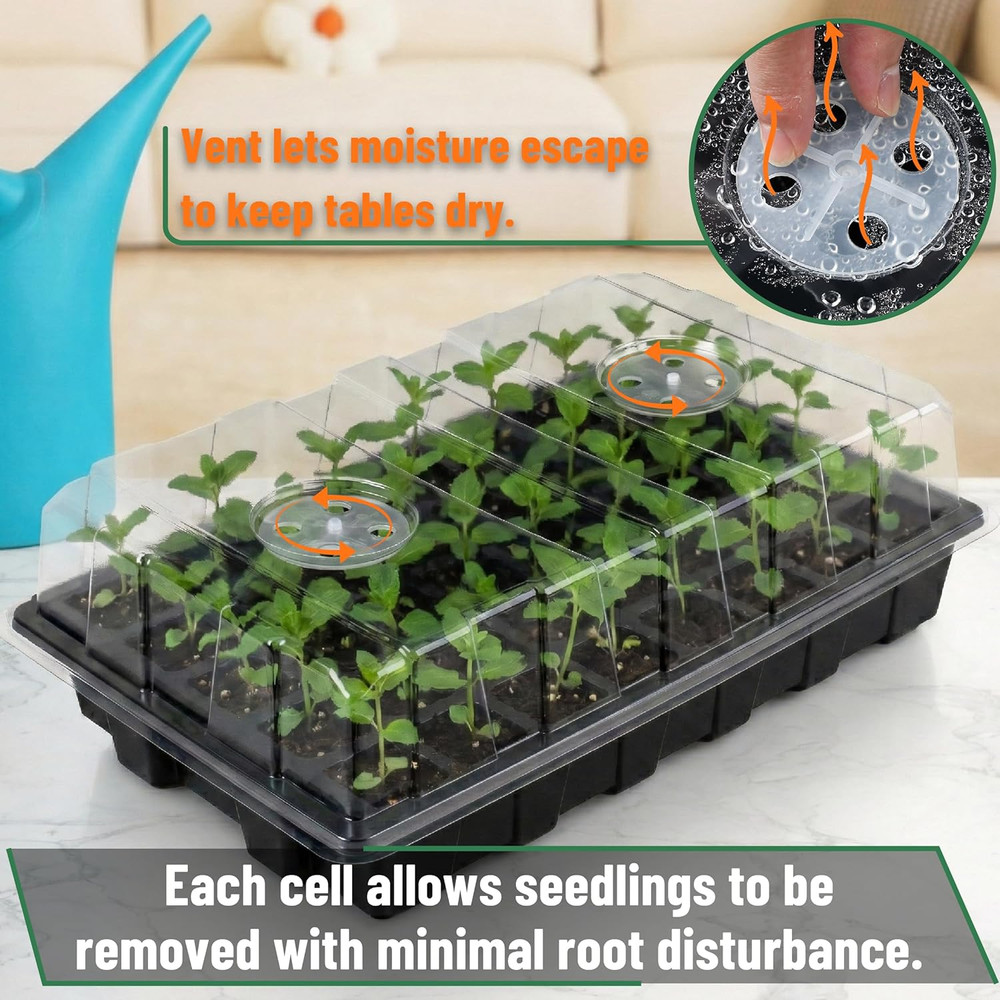 - Seed Starter Tray Kits, 10 Pack, Total 400 Cells, Durable Plant Germination Tr