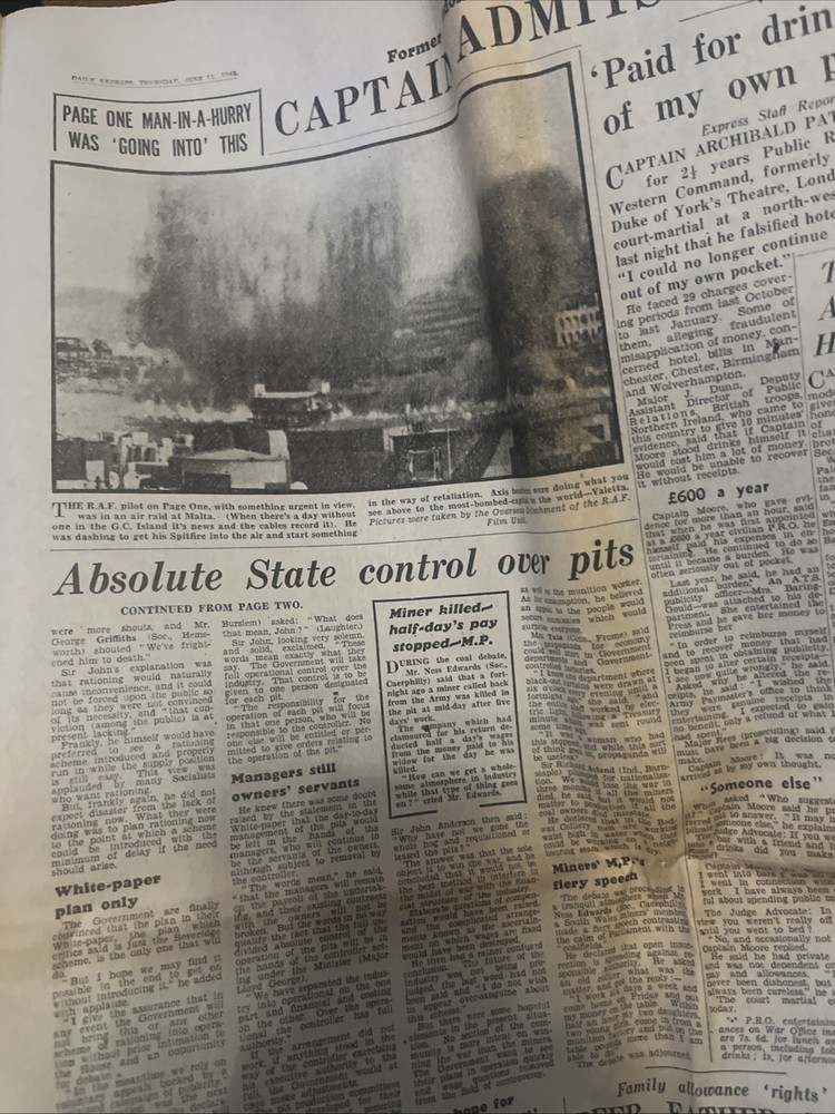 WW 2 Daily Express 11/06/1942 Newspaper