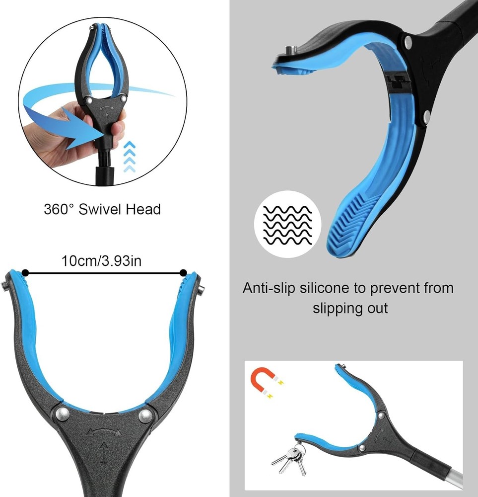 Reacher Grabber Tool, 43" Extra Long Grabbers for Elderly, Lightweight Blue