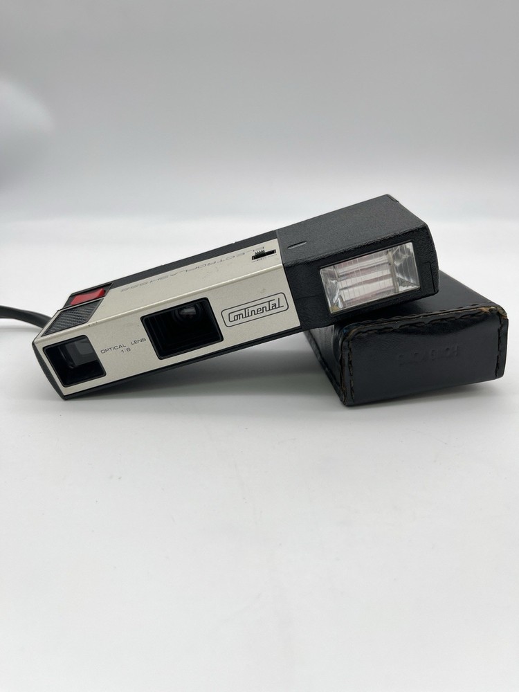 Vtg Continental Electroflash Camera  With Leather Case , For Parts Only !