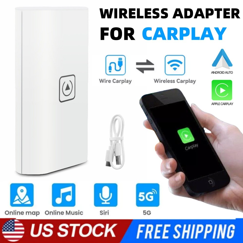 Auto Wireless CarPlay Adapter For Apple Android Wireless Dongle Plug＆Play USB US