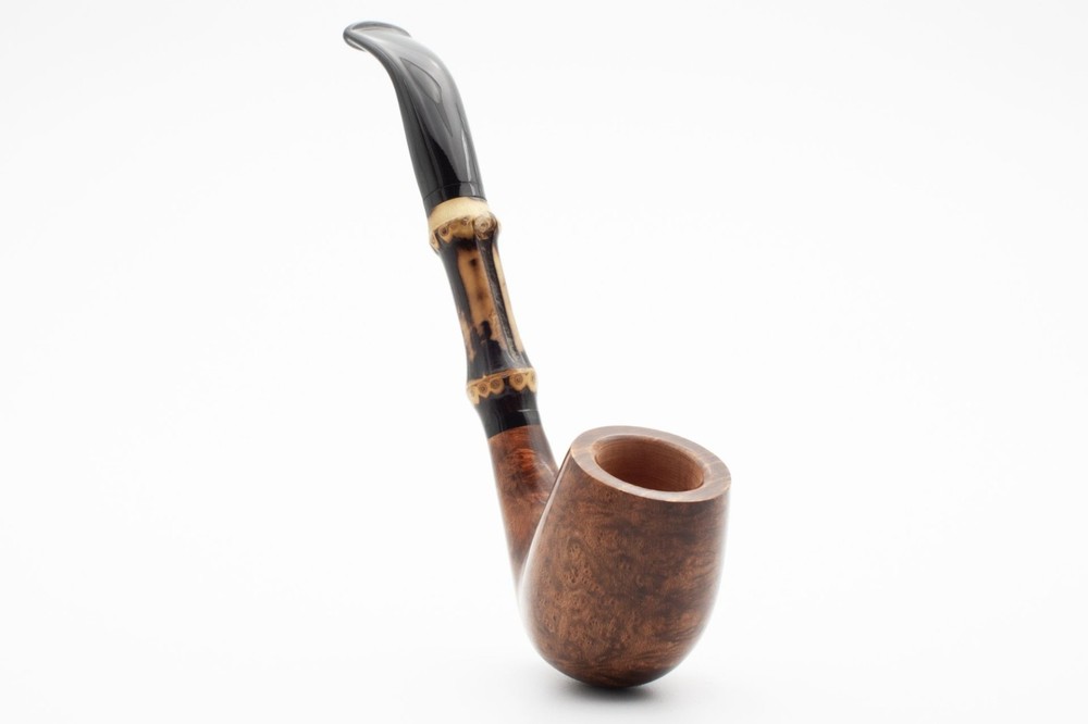 RATTRAYS Bamboo Bent Pipe Brown / 150 Mm / 40 Mm / Bore 19 Mm / FILTERLESS