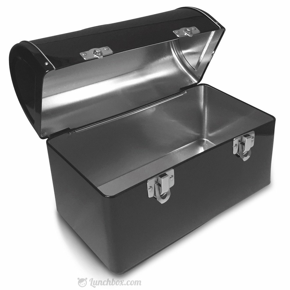 Plain Metal Dome Lunchbox - Black - Made For Customizing, Gifting, & Packaging