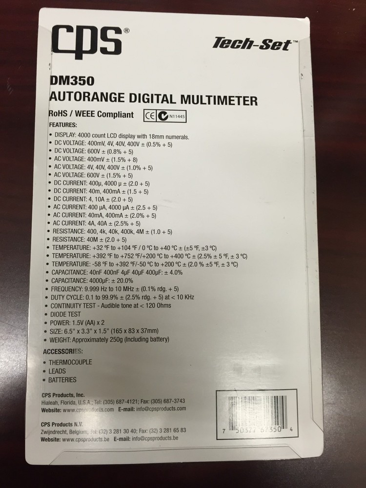 CPS AUTORANGE DIGITAL MULTIMETER - DM350