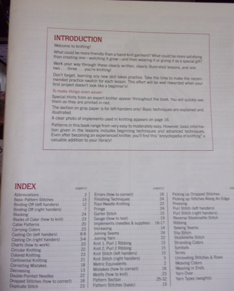"I Taught Myself Knitting" Instruction Booklet  with 12 Projects