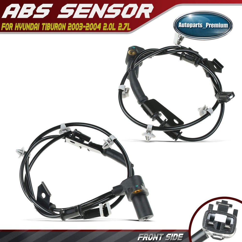2Pcs Front ABS Wheel Speed Sensor 2Pins for Hyundai Tiburon 2003-2004 2.0L 2.7L