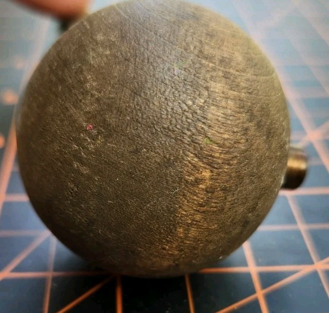 Black Powder Muzzleloader Priming Flask Ball Reservoir Brass & Wood Construction