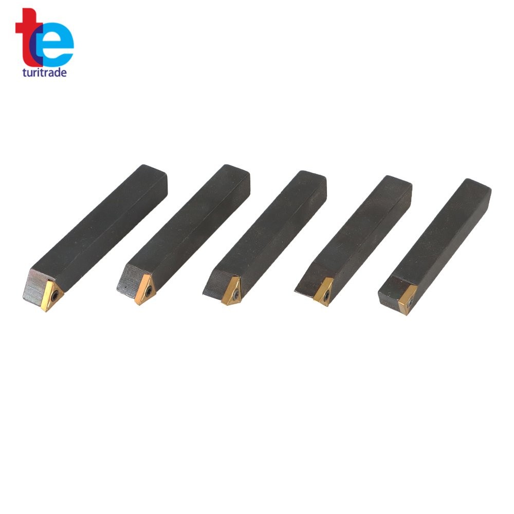 3/8 5 Pc Indexable Carbide Insert Turning Tool Bit Lathe Set Chipbreaker