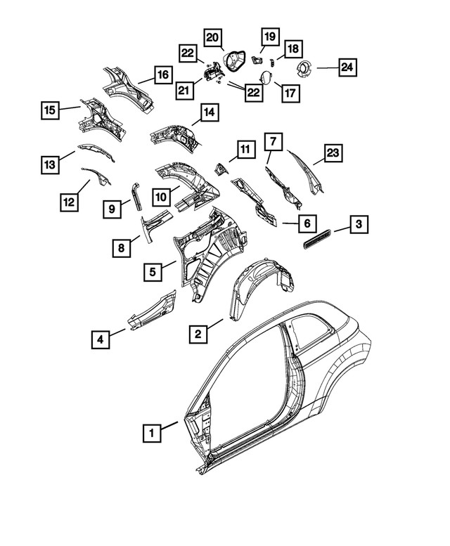 Genuine Mopar Quarter Panel Extension Left 68071189ab