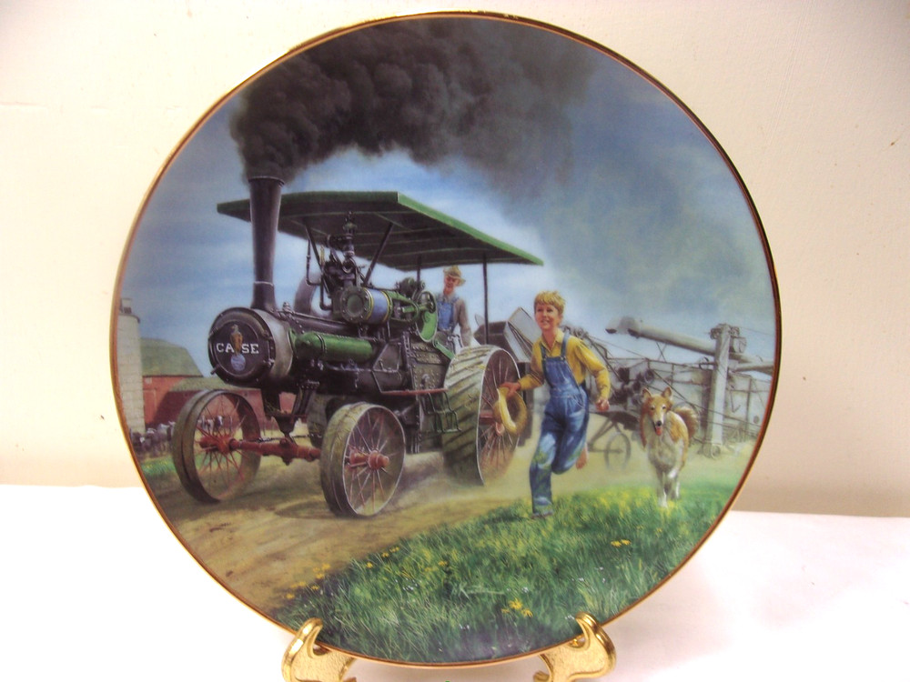 4 Danbury Mint Mixed John Deere Farmall Case Tractor Farming Implement Plates