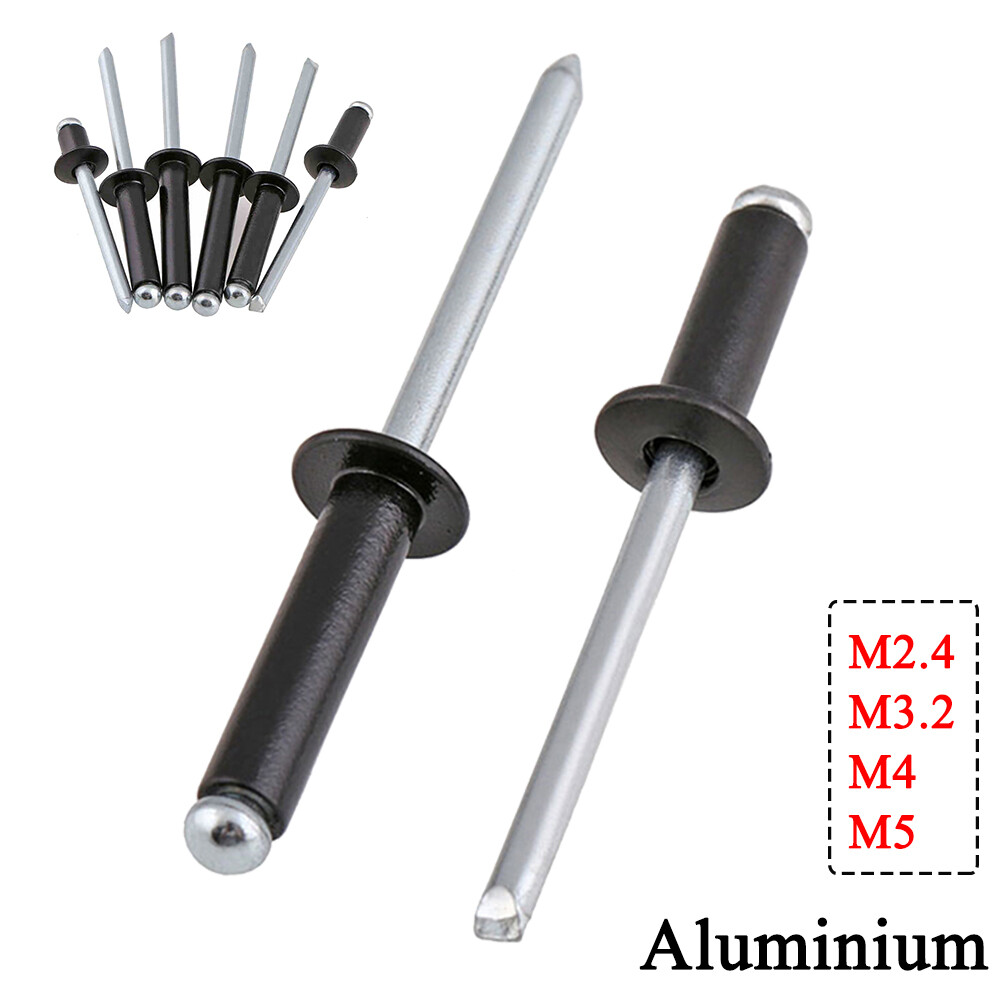 Aluminum Dome Head Pop Rivets Open End Blind Rivets Black M2.4 M3.2 M4 M5 Metric