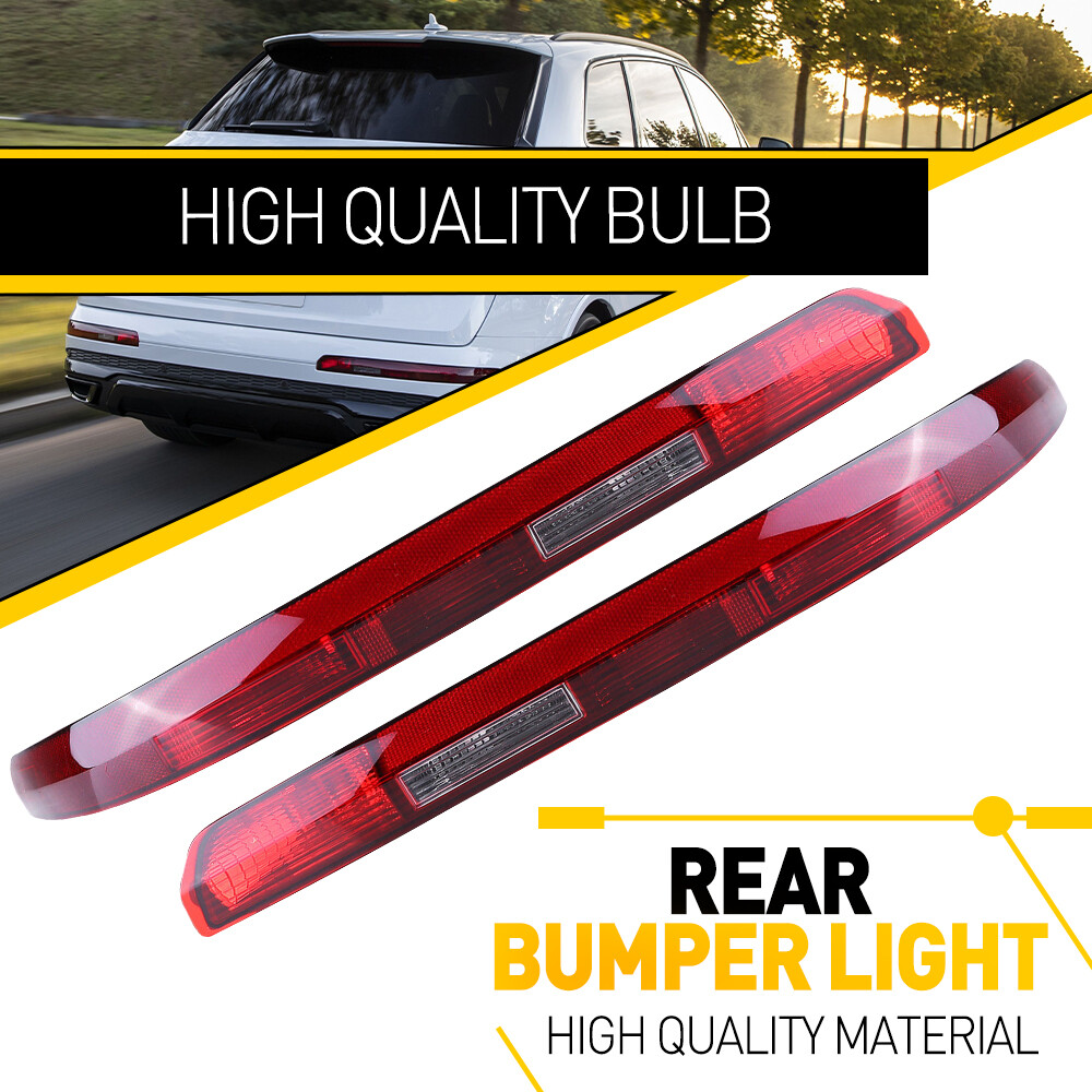 Pair Rear Bumper Stop Lamp Light Reflector For Audi Q7 2016 2017 2018 2019 2020
