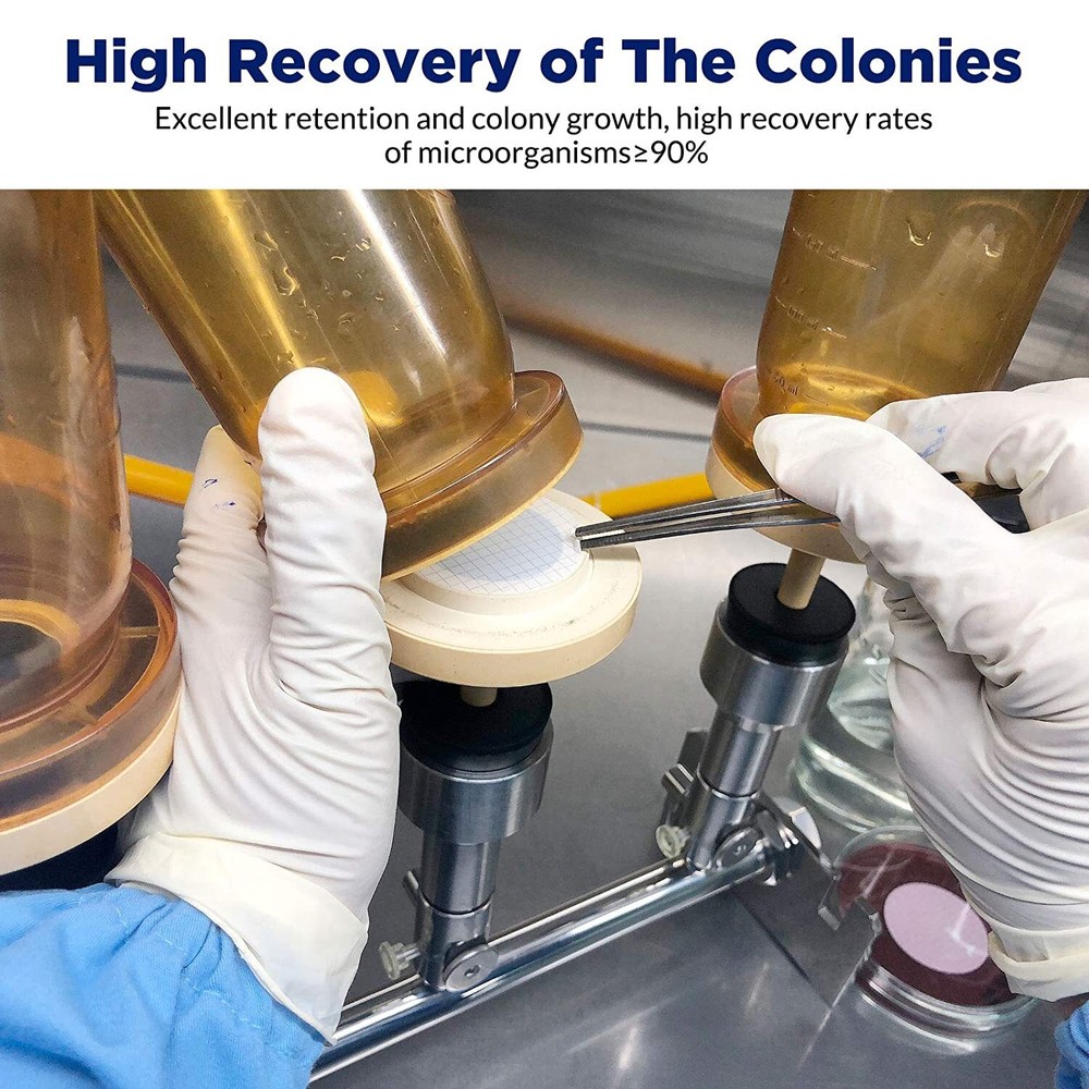 MCE Membrane Filter,Sterile,Black Grid, 47 mm,0.45µm,100-4000pcs,Lab Disc Filter