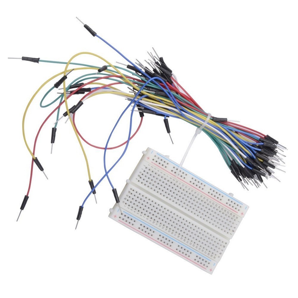Mini Universal Solderless Breadboard 400 Tie-points +65PCS Jumper cable wire