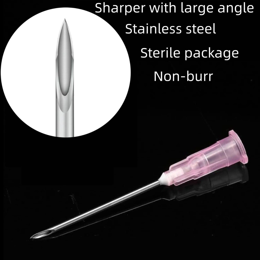 100 Pack - 18G 1 Inch Dispensing Needle Sterile with Luer Lock for Industry, Sci