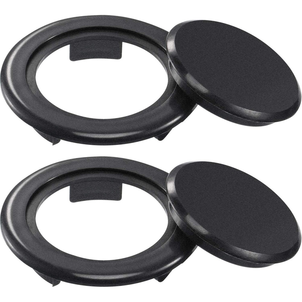 Bememo 2 Sets 2 Inch Patio Table Umbrella Hole Ring Plug and Cap 2 Set, black