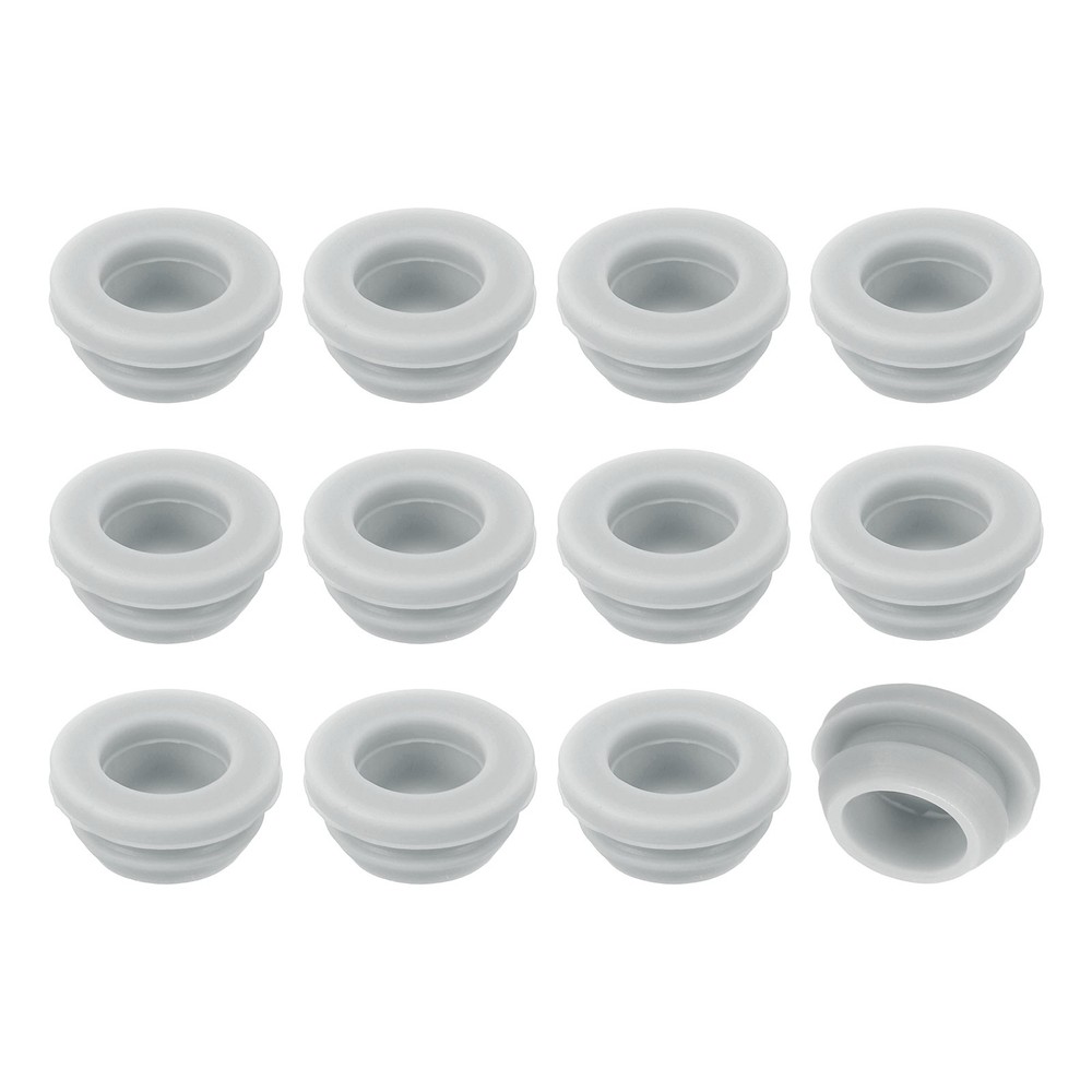 12Pcs Rubber Grommets, Mount Dia 12mm ID 9mm Firewall Hole Plug, Gray