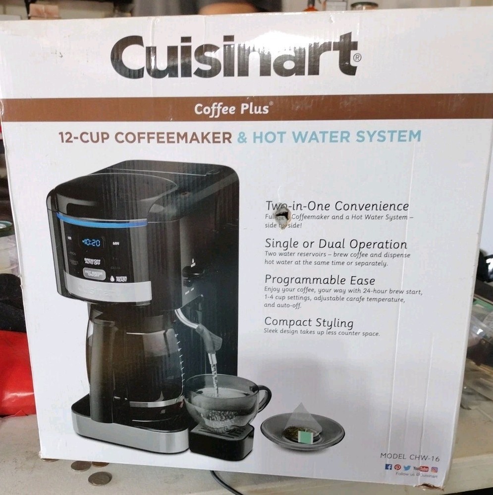 Cuisinart CHW-16 12-Cup Programmable Coffeemaker - Black  Box Has Slight Damage