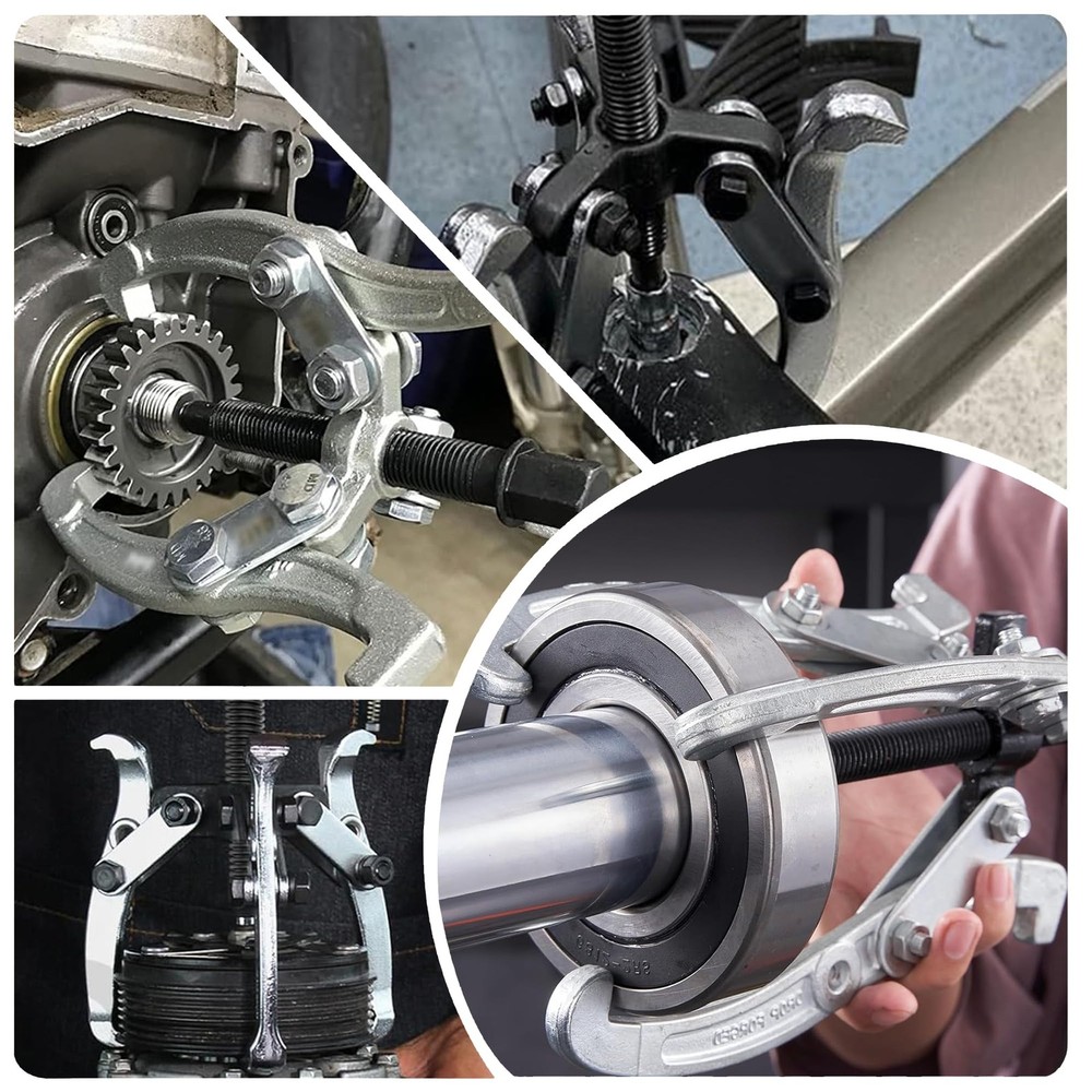 Motor Tech Gear Puller Set, 3" 4" 6" 8'' 3 Jaw Puller Kit for Pulley Gear Bea...