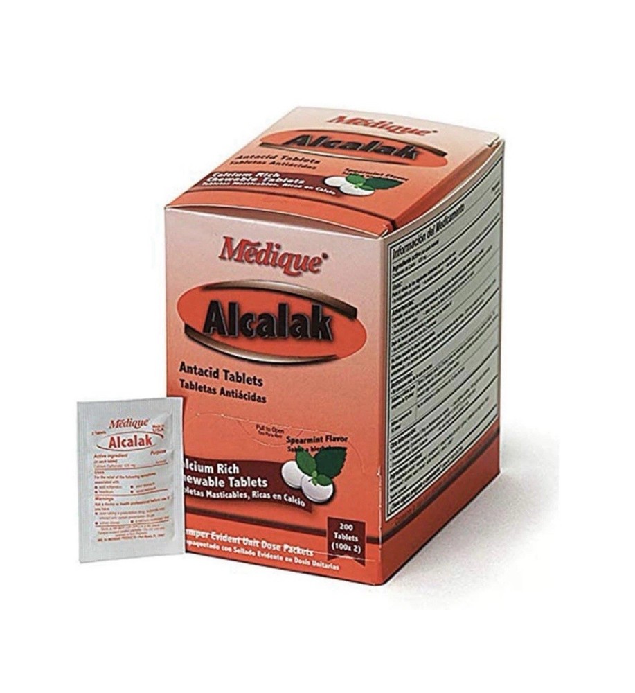 Medique Alcalak Calcium Chewable Tablets - 200 Tablets (100 2's)