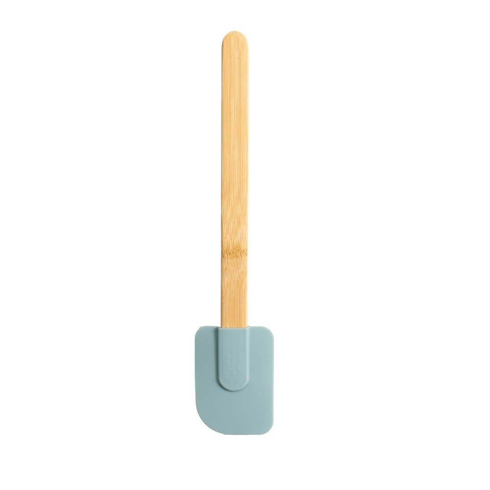 Colorful Silicone Spatulas Set 4 W/ Bamboo Handles Blue