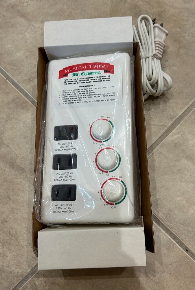 Mr. Christmas Musical Timer Variable Time w/ 3 Outlets NEW in Box 1993