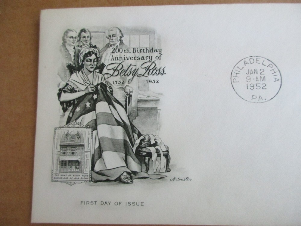 1952 Betsy Ross First Day Issue Envelope 200th Birthday Anniversary Stamp
