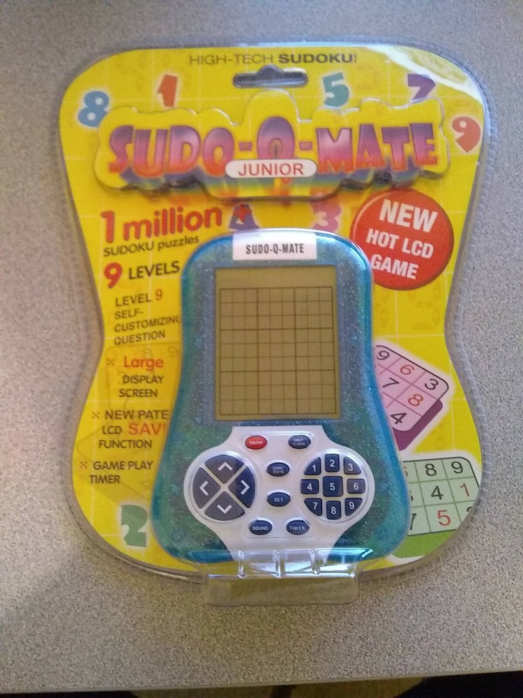 SUDO-Q-MATE Junior Green Glitter Handheld Electronic Game SUDOKU Puzzles NEW