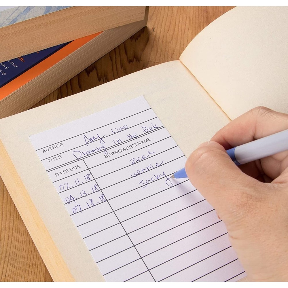 Library Checkout Cards 3x5 Inch Due Date Note Cards Record Keeping 250 Pack