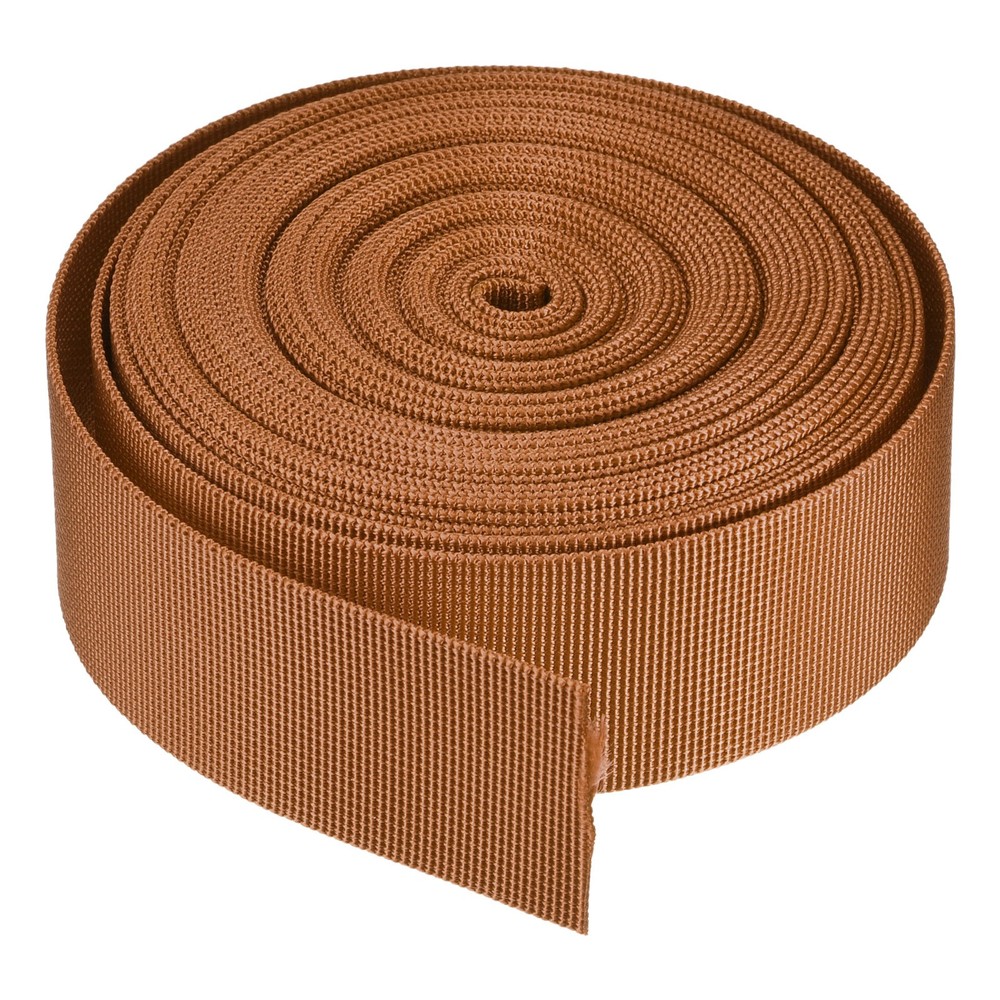 Flat Nylon Webbing Strap 1.5 Inch 10 Yards Dark Brown for Backpack, Luggage-rack